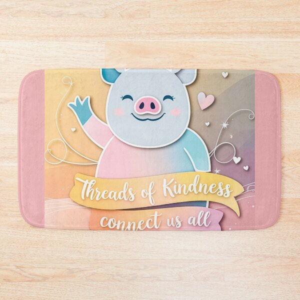 Item preview, Threads of Kindness Connect Us All – Charlotte's Web Inspired Cute Pig Silhouette Modern Design designed and sold by MilicaT.