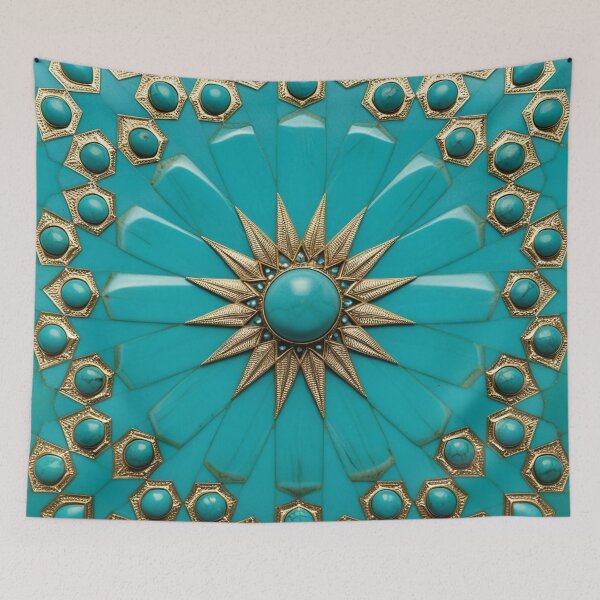 Item preview, sun pattern with turquoise designed and sold by Girih.