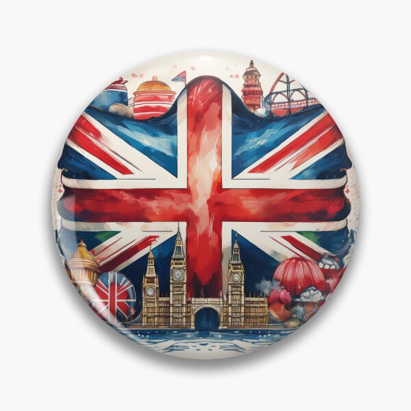 Item preview, Vibrant Union Jack with London Landmarks designed and sold by RaiyaTees.