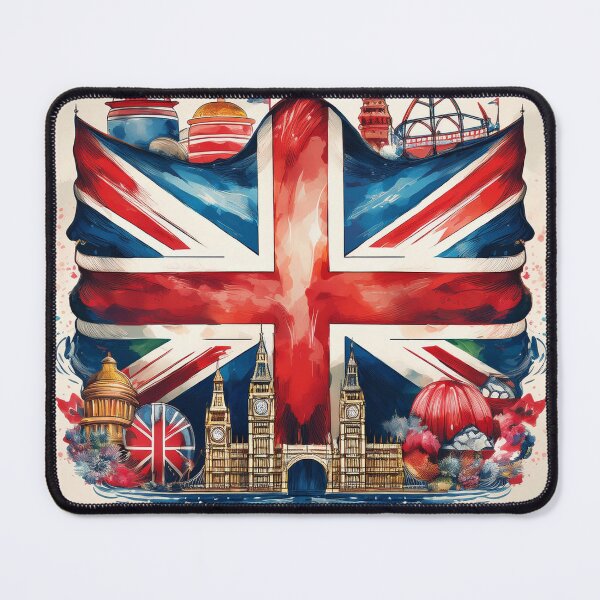 Item preview, Vibrant Union Jack with London Landmarks designed and sold by RaiyaTees.