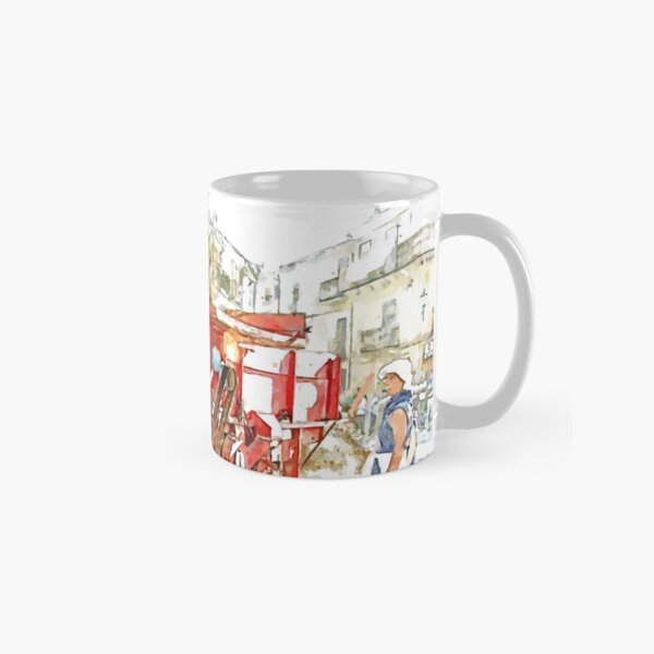 Item preview, Peasants around the threshing machine in the square designed and sold by Giuseppe Cocco.