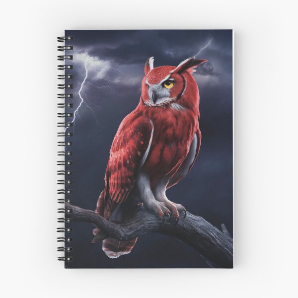 Item preview, Red Owl With Stormy Sky designed and sold by whitecat23.