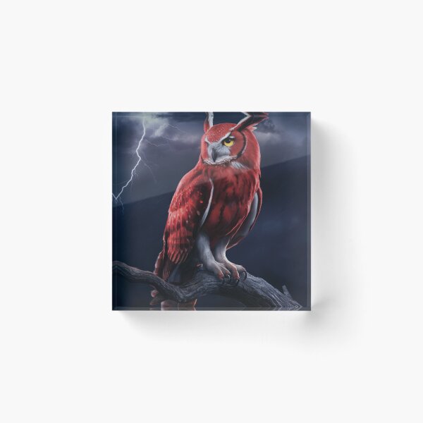 Item preview, Red Owl With Stormy Sky designed and sold by whitecat23.