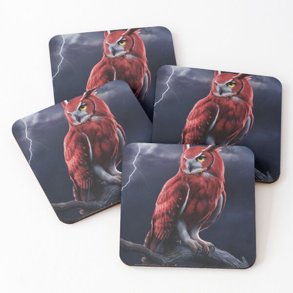 Item preview, Red Owl With Stormy Sky designed and sold by whitecat23.