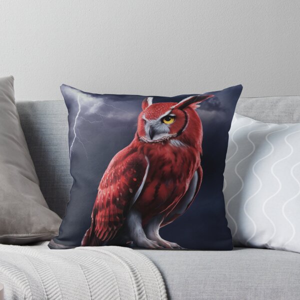 Item preview, Red Owl With Stormy Sky designed and sold by whitecat23.