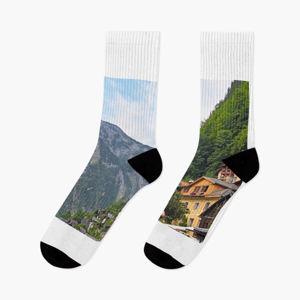 Item preview, Mountain and old houses in Hallstatt village landscape designed and sold by goceris.