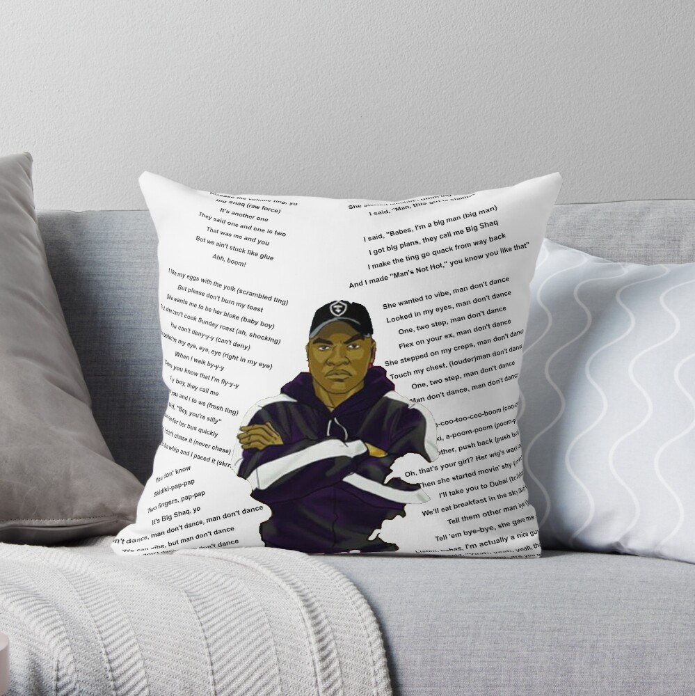 Big Shaq Lyrics Throw Pillow