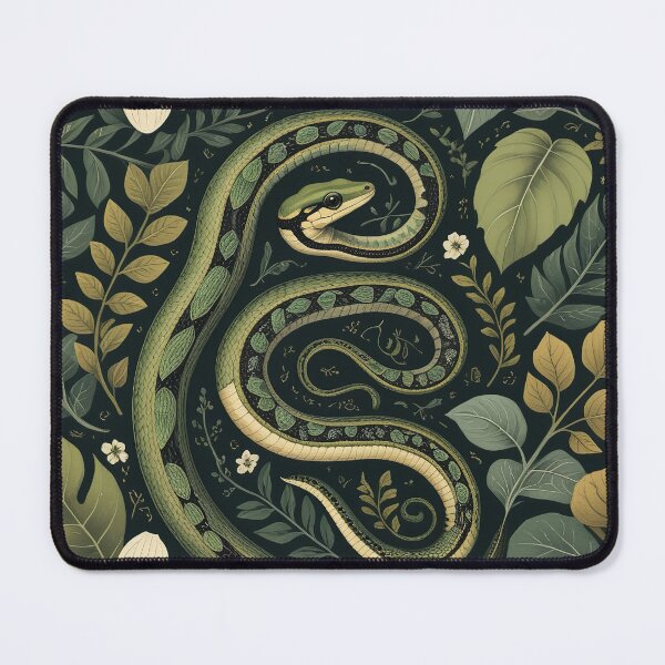 Item preview, Kawaii Green Snake Whimsical Wild Life Abstract Vintage Zentangle Art designed and sold by Witty Shirts.