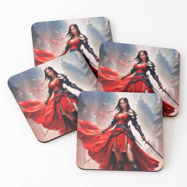 Item preview, Red Warrior Lady Fantasy Art designed and sold by Bunmigraphics .
