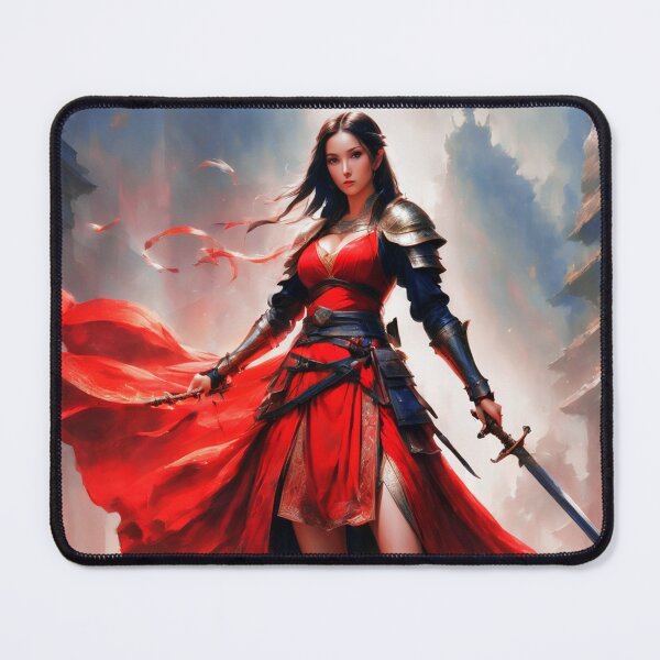 Item preview, Red Warrior Lady Fantasy Art designed and sold by Bunmigraphics .