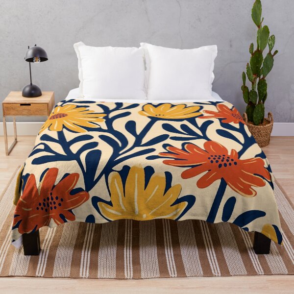 Item preview, Colorful Floral Pattern, Modern Flower Design, Botanical Art for Clothing, Contemporary Nature Print for Home Decor designed and sold by MTJ-Mushrooms.