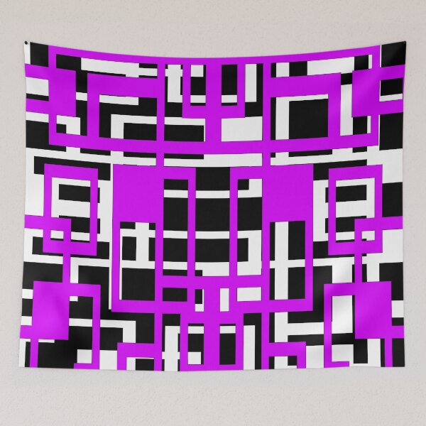 Item preview, Geometric Shapes Pattern Lilac-Pink White Black Background designed and sold by taiche.