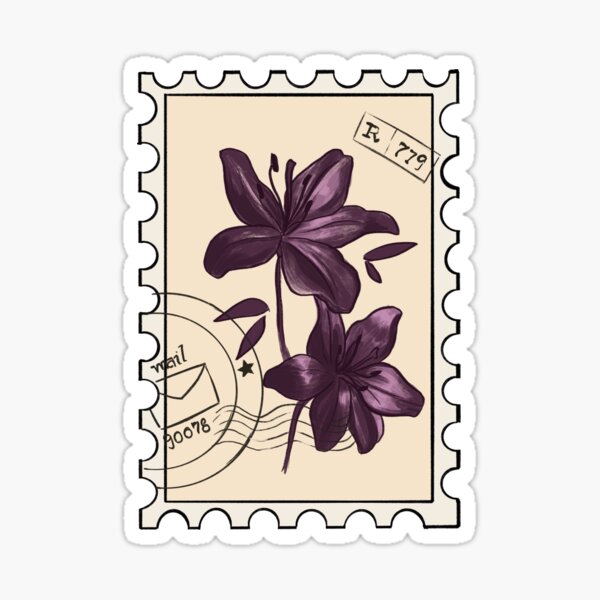 Item preview, Lilies post stamp designed and sold by Roobix-Art.