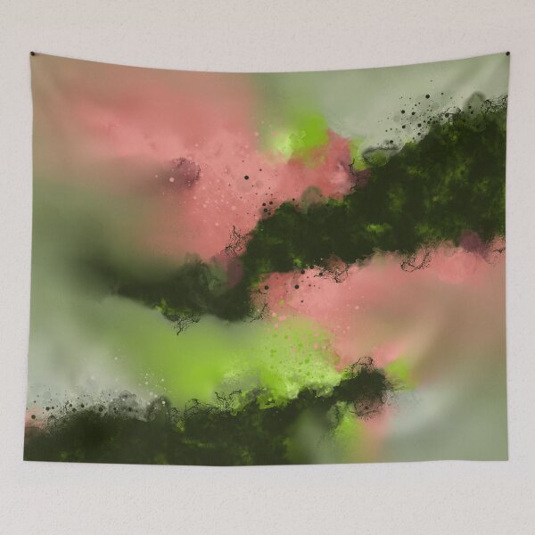 Item preview, Renegade Skies - Pink Green Abstract designed and sold by Joey Santiago.