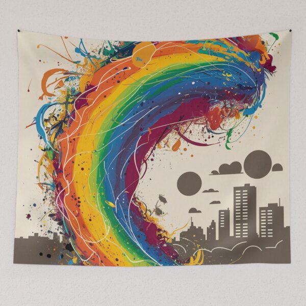 Item preview, Abstract Rainbow Wave designed and sold by whitecat23.
