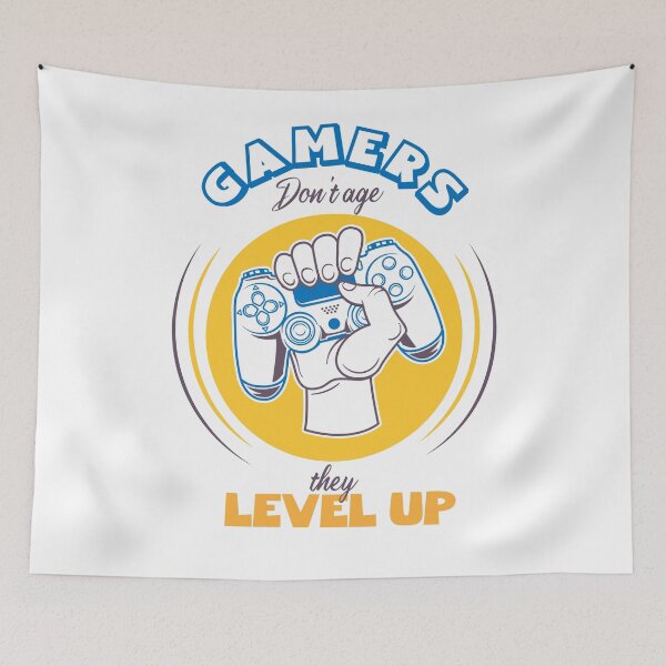 Item preview, Gamers don't age they level up Funny epic universe humor quote designed and sold by REDDLINE.