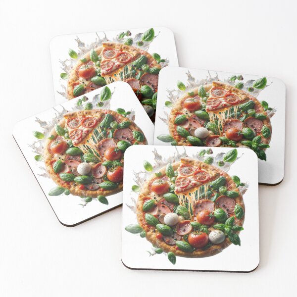 Item preview, pizza design with fresh ingredients & water splash designed and sold by Creative88Art.