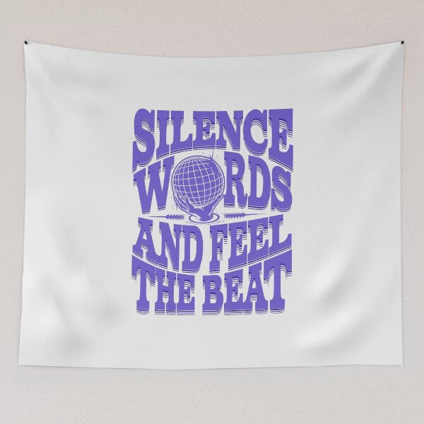 Item preview,  Disco Globe Retro Indie Music Poster - “Silence the Words, Feel the Beat” designed and sold by paulo silveira.
