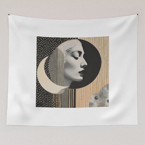 Item preview, Spirit of disaproval Moon - modern vintage art designed and sold by MiszungART.