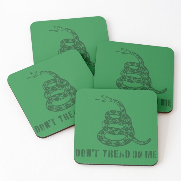 Item preview, Dont Tread On Me Distressed  80s Retro Gadsden Snake Flag Forest Green Default Background designed and sold by pelagio.