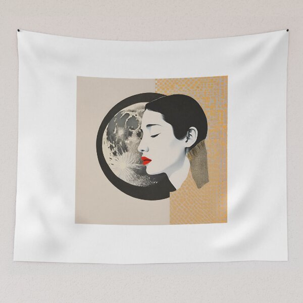 Item preview, Spirit of disaproval Moon - modern vintage art designed and sold by MiszungART.