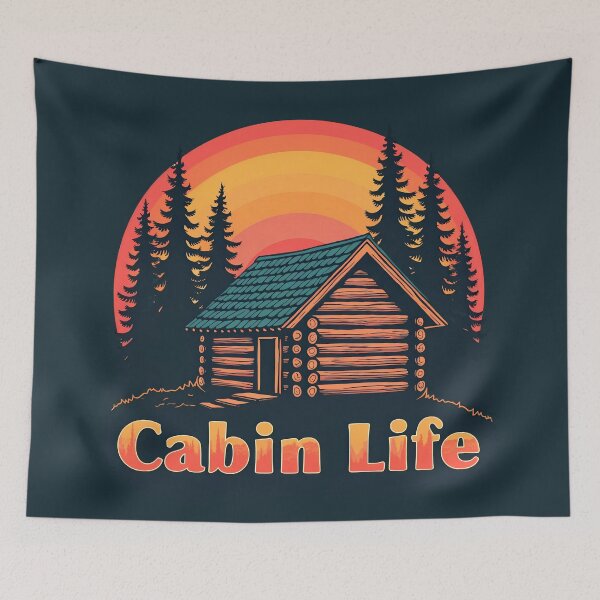 Item preview, Cabin Life – Embrace the Serenity of Nature with Vintage Charm designed and sold by pixelated_echoes.