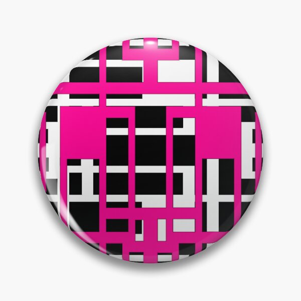 Item preview, Geometric Shapes Pattern Pink White Black Background designed and sold by taiche.