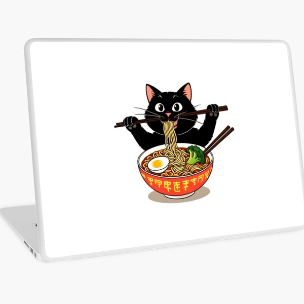 Artikel-Vorschau von Black cat eating ramen noodles, designt und verkauft von tkhrbika.