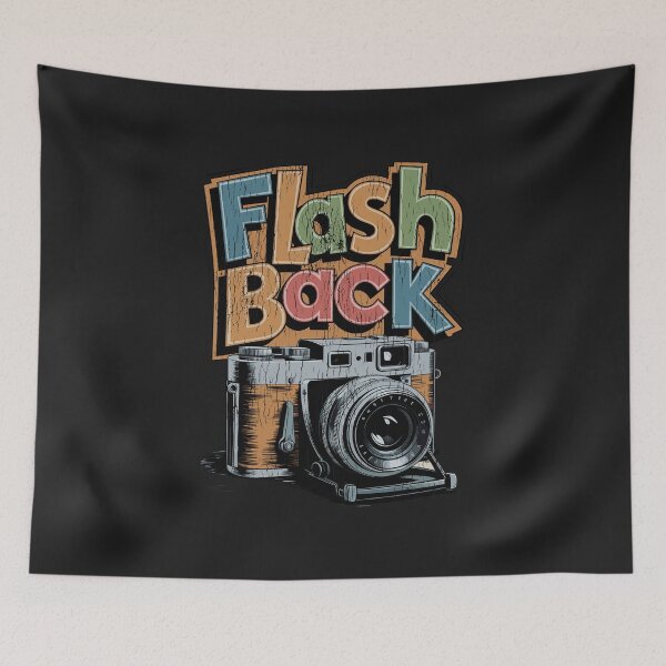 Item preview, Vintage "FLASH BACK" Analog Camera – Distressed Retro Photography Design designed and sold by paulo silveira.