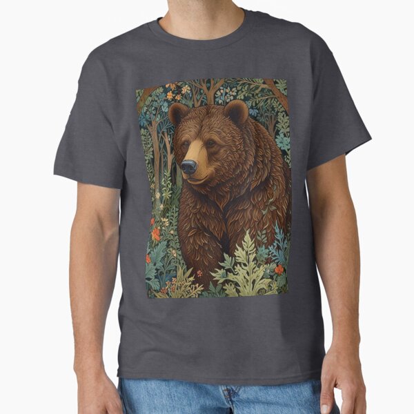 Item preview, Retro rustic boho brown bear art nouveau art designed and sold by hollycooper.