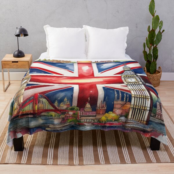Item preview, Watercolour Union Jack with British Landmarks designed and sold by RaiyaTees.