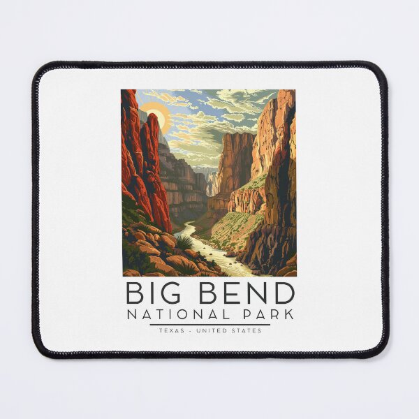 Item preview, A Vintage Illustration of Big Bend National Park - Texas - US designed and sold by GoodOldVintage.