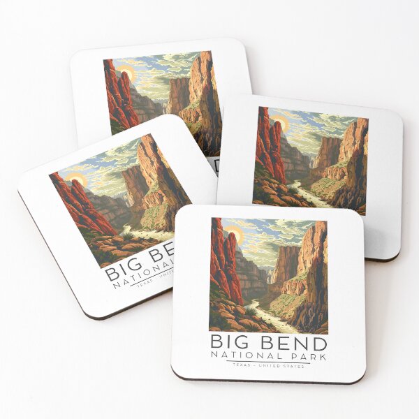 Item preview, A Vintage Illustration of Big Bend National Park - Texas - US designed and sold by GoodOldVintage.
