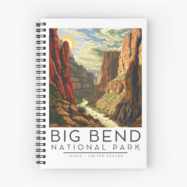Item preview, A Vintage Illustration of Big Bend National Park - Texas - US designed and sold by GoodOldVintage.