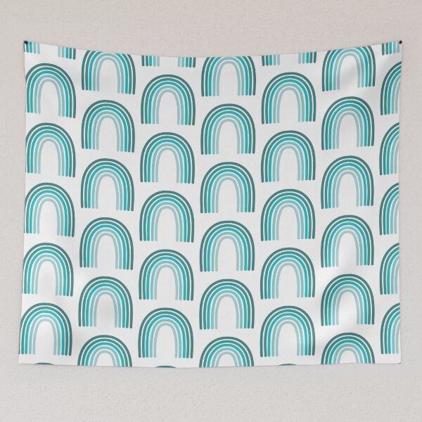 Item preview, Vibrant Rainbow Drawing Blue/Teal designed and sold by MrsCreative1.