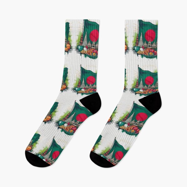 Item preview, Iconic Bangladesh Flag with Landmarks designed and sold by RaiyaTees.