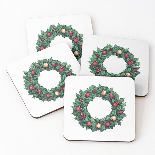 Item preview, Festive Christmas Wreath with Ornaments designed and sold by IllustrifyArts.