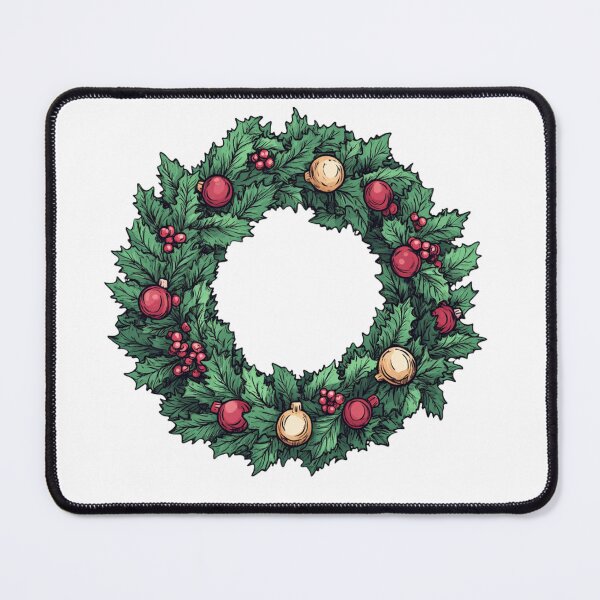 Item preview, Festive Christmas Wreath with Ornaments designed and sold by IllustrifyArts.