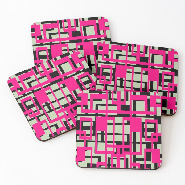 Item preview, Geometric Shapes Pattern Pink Black Cut Out  designed and sold by taiche.