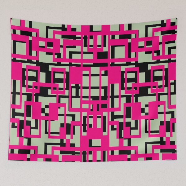 Item preview, Geometric Shapes Pattern Pink Black Cut Out  designed and sold by taiche.