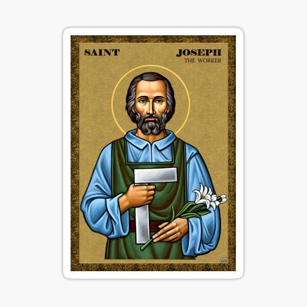 Item preview, Saint Joseph the worker catholic icon new designed and sold by ikonesrb.