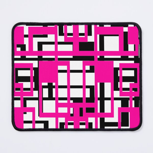 Item preview, Geometric Shapes Pattern Pink Black White Background designed and sold by taiche.
