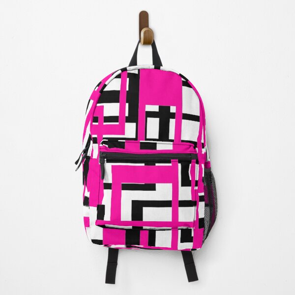 Item preview, Geometric Shapes Pattern Pink Black White Background designed and sold by taiche.