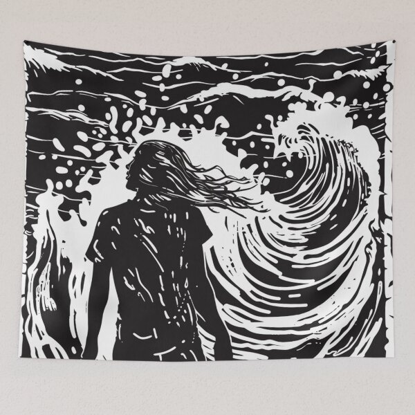 Item preview, Splash of serenity - linocut 2 designed and sold by Wildflow Creations.