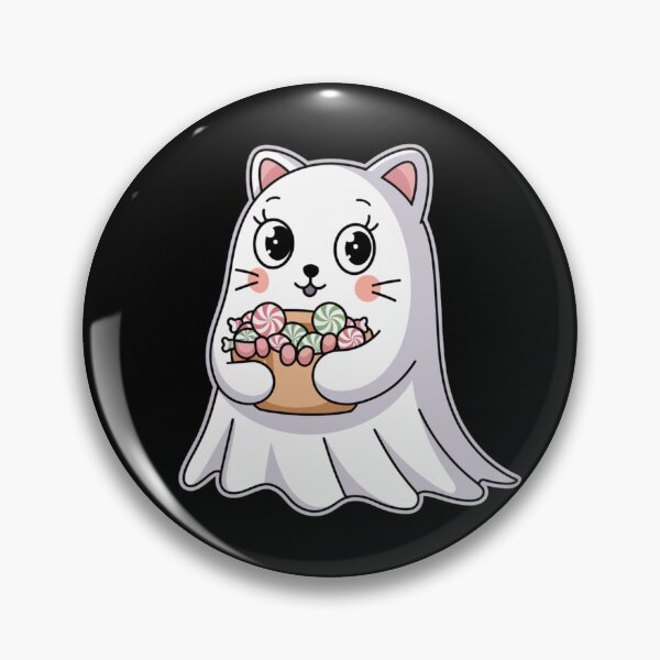 Item preview, Cute Ghost Cat with Candy Bucket designed and sold by Promoc.