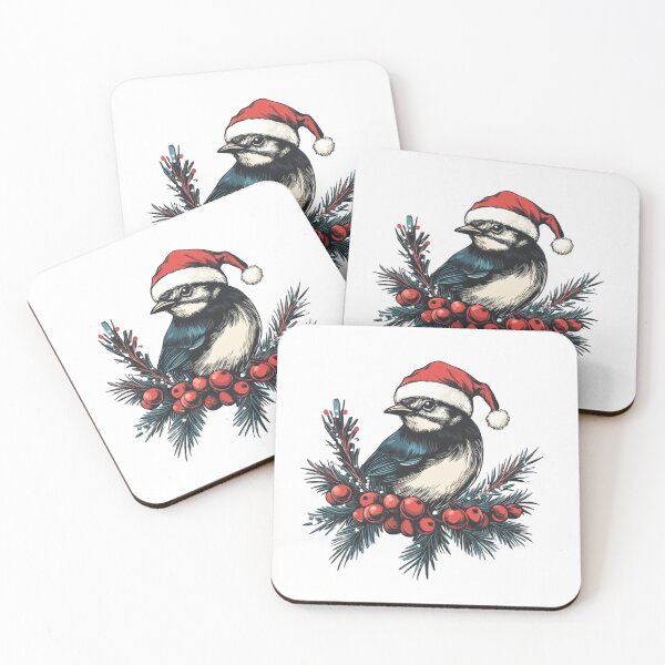 Item preview, Christmas Bird with Santa Hat designed and sold by IllustrifyArts.