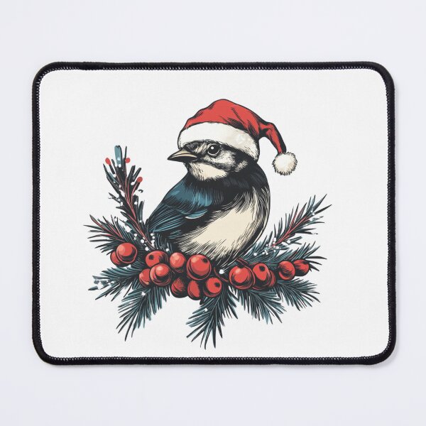 Item preview, Christmas Bird with Santa Hat designed and sold by IllustrifyArts.
