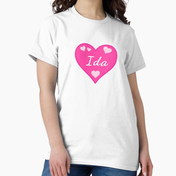 Vista previa del artículo con la obra «Nombre Ida Corazón rosa», diseñado y vendido por Jeallan Designs.