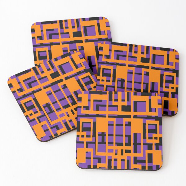 Item preview, Geometric Shapes Pattern Orange Black Cut Out designed and sold by taiche.