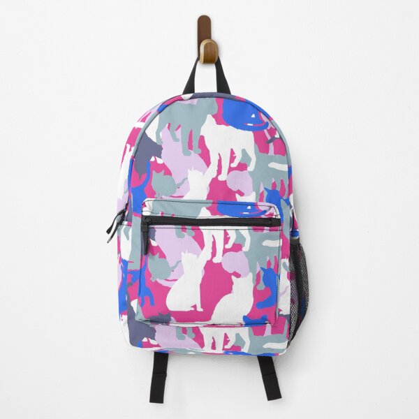 Item preview, Pink Blue Cat-moflage Camouflage repeat pattern designed and sold by ModSupporters.
